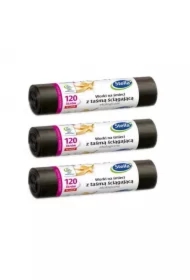 Worki na śmieci ekologiczne 120 L z taśmą ściągającą zestaw