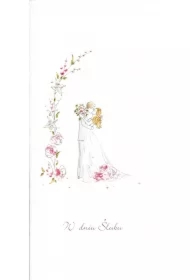 Karnet Ślub DL S22 - Para Młoda róż