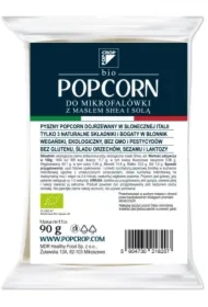 Popcorn z żółtej kukurydzy z shea i solą do przygotowania w mikrofalówce