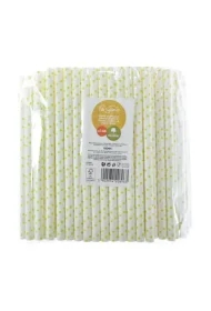 Słomki papierowe shake 8mm żółte