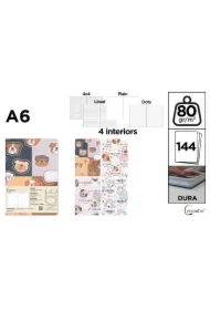 Notatnik A6/144K magnes pieski MIX