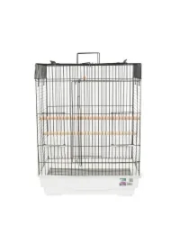 Klatka dla ptaków, czarno-biała, wym. 46.8 x 35.5 x 75.9cm