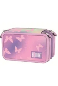 Piórnik potrójny z wyposażeniem Pink Butterfl