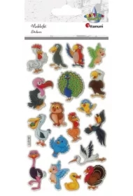 Naklejki wypukłe ptaki mix