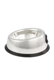 Miska, dla psa, owalna, stal nierdzewna, antypoślizgowa z podwyższoną ścianką