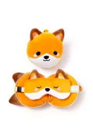 Pluszowa poduszka podróżna z opaską na oczy "Relaxeazzz" - Finnick Lisek