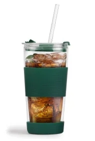 Kubek termiczny szklany ze słomką Fuori 30398