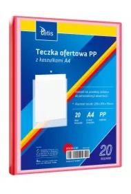 Teczka ofertowa A4 PP + 20 koszulek czerwona