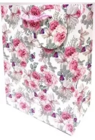 Torebka ozdobna matowa 18x23x10cm róże GB23128