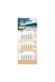 Kalendarz 2026 trójdzielny Plaża