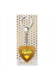 Brelok świąteczny Wesołych Świąt serce złoty