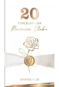 Karnet Rocznica Ślubu 20 - porcelanowa