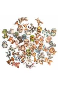 Naklejki winylowe - słodkie zwierzątka 4-6cm 50 szt