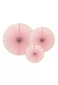 Rozety dekoracyjne Yummy jasno różowe 3 szt