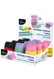 Temperówka podwójna z gumką (12 szt) KIDEA