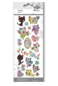 Naklejki wypukłe miękkie koty, serca, kwiaty