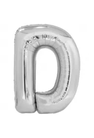 Balon foliowy litera D srebrna