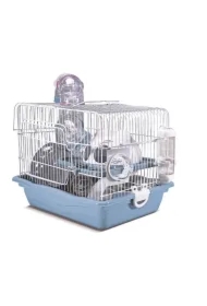 Klatka dla gryzoni do czasowego pobytu 35,5x26,6x27,5 cm, biało/niebieska