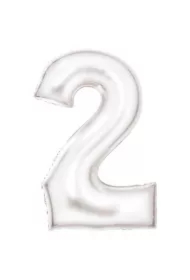 Balon foliowy cyfra 2 satynowa biała