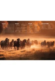 Mata na biurko z nadrukiem konie 2024