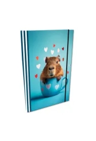 Notes A5 w kratkę z gumką Soft Touch Capybara