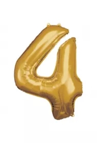Balon foliowy cyfra 4 złota