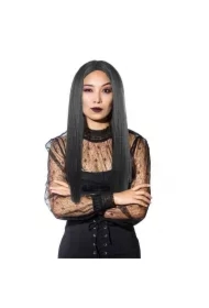 Długa peruka czarna