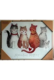 Szklana deska ozdobna 4 koty