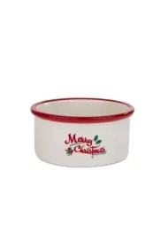 Miska ceramiczna dla psa, Merry Christmas, czerwona, 16 x 6cm