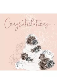 Karnet kwadrat CL0929_SG Ślub tort