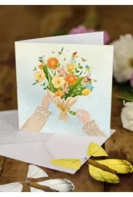 Karnet duży z 2 latającymi motylkami Bukiet