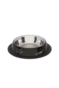 Miska na gumie, kolorowy nadruk, czarna