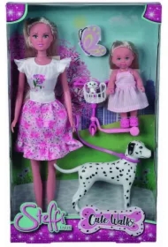 Steffi i Evi na spacerze z psem