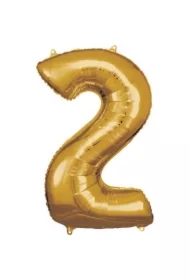 Balon foliowy cyfra 2 złota