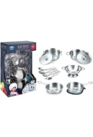 Zestaw naczyń metalowych