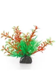 Roślina, do dekoracji akwarium, zielono-pomarańczowa, plastikowa, 10 cm, wzrastające pędy i spirulina