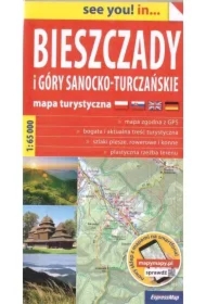 see you! in? Mapa turystyczna Bieszczady i Góry Sanocko-Turczańskie 1:65 000