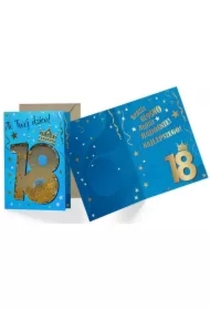 Karnet B6 konfetti KNF-033 Urodziny 18 męskie