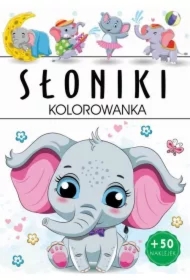 Słoniki kolorowanka