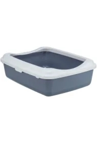 Classic, kuweta, dla kota, z ramką, fioletowa/biała, 37 x 15 x 48 cm