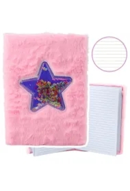 Notatnik pluszowy A5/80K linia Gwiazda z konfetti
