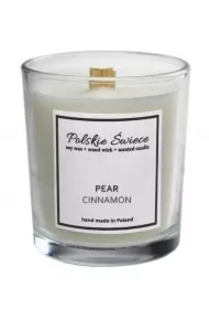 Świeca sojowa Pear Cinnamon z drewnianym knotem