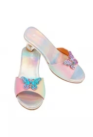 Pantofelki klapki na obcasie tęczowy motyl Ophelie rozm. 30/31
