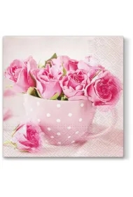 Serwertki Róże w filiżance