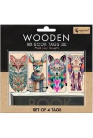 Zakładki drewniane do książki Zwierzęta mandale