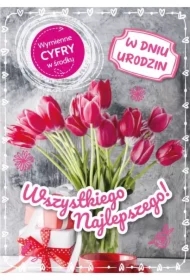 Karnet Urodziny wymienne cyfry