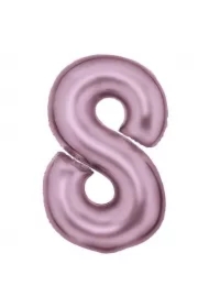 Balon foliowy cyfra 8 satynowa pastelowy róż