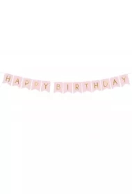 Girlanda Happy Birthday różowa
