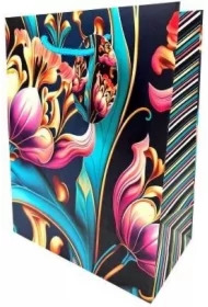 Torebka ozdobna matowa 18x23x10cm tulipany GB23125
