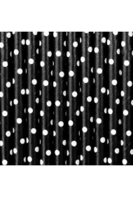 Słomki papierowe czarny 19,5cm 10 szt